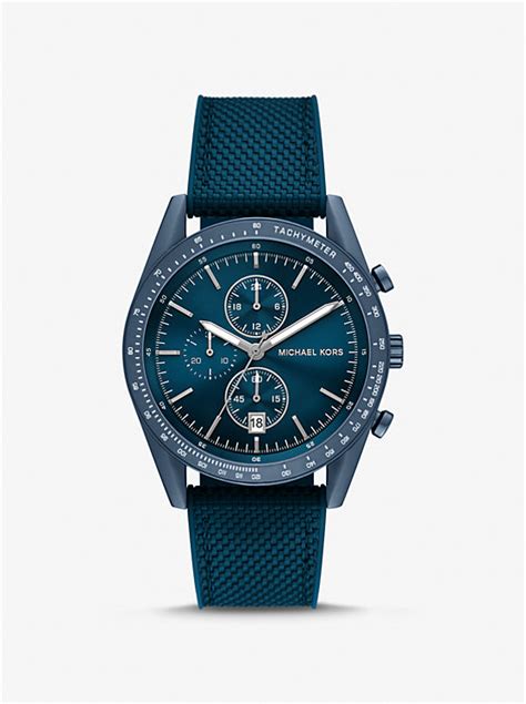 michael kors watch knurled|Oversized Warren Blue.